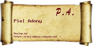 Plel Adony névjegykártya